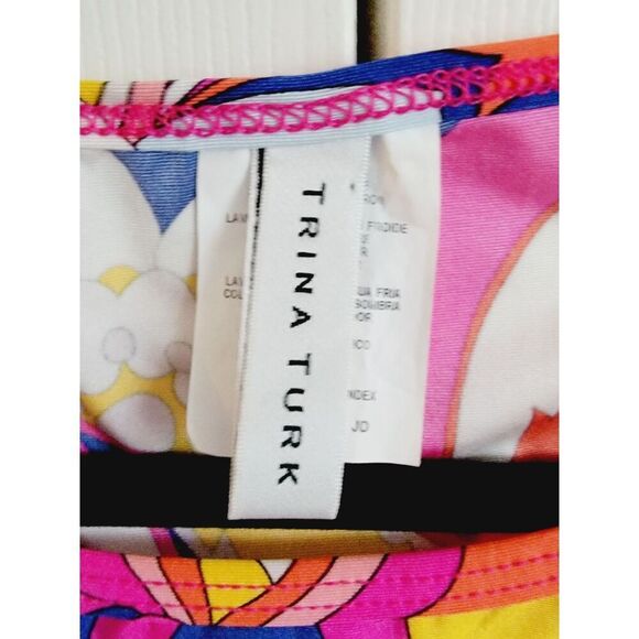 Trina Turk XS Colorful Tunic Blouse Top Stretch Womens Size X- Small Psychadelic - Picture 6 of 6